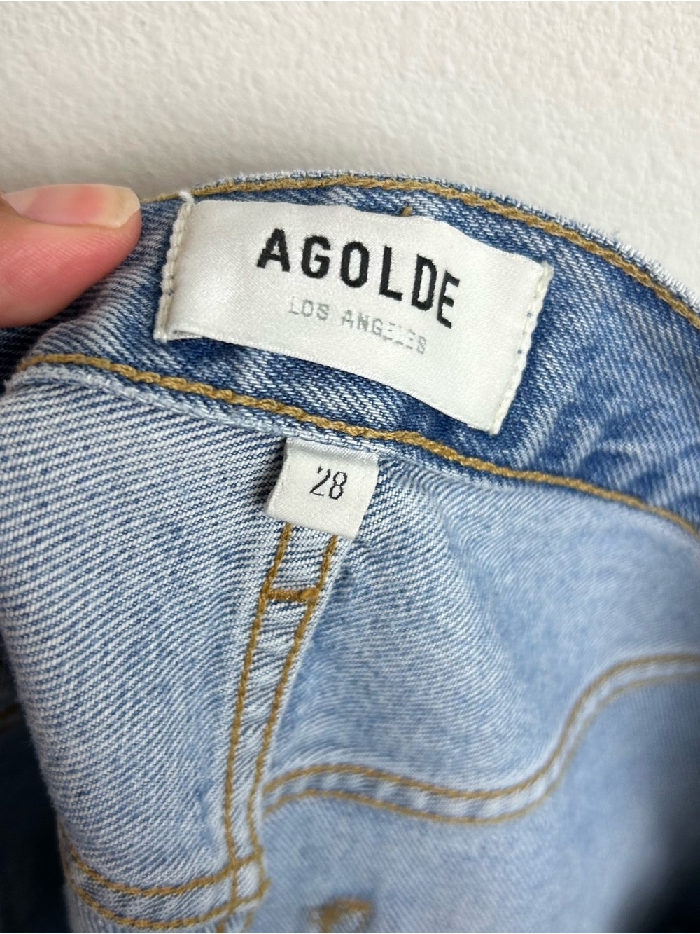 AGOLDE '90s Crop Mid Rise Loose Straight Jeans Distressed Sz 28 - Picture 12 of 13